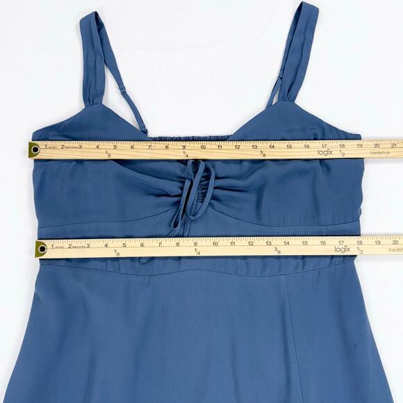 Abercrombie & Fitch Women's Floral Cinch Front Midi Dress XL Blue - Picture 14 of 16